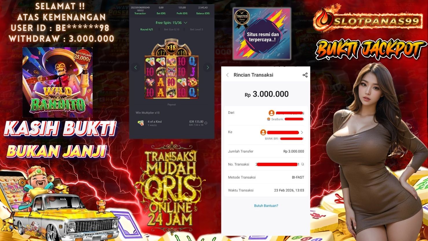 SLOTPANAS99 JACKPOT SLOT WILD BANDITO